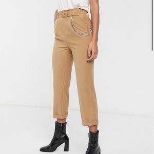 Stradivarius ASOS detail suit pants in camel